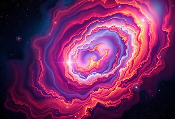 Wall Mural - Abstract cosmic background, swirling nebula and stars, cosmos, illustration