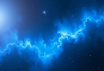Wall Mural - abstract blue nebula, cosmic clouds, glowing galaxy, stellar space background, clouds, magical