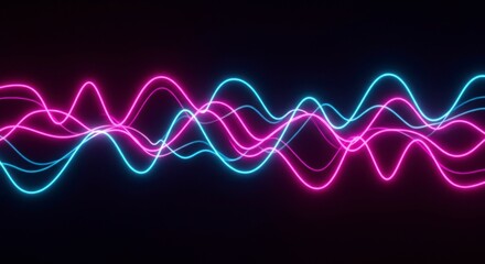 Wall Mural - abstract neon wave pattern