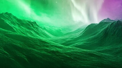 Wall Mural - a beautiful landscape with mountains and a body of water. the sky is filled with stars and the mount