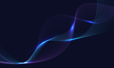 Wall Mural - abstract blue violet technology futuristic line wave curve motion design modern creative background 