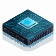 © Mateusz - A detailed graphic of a modern computer processor with a blue central processing unit