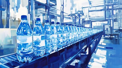 Wall Mural - abstract blue tech background: futuristic digital art