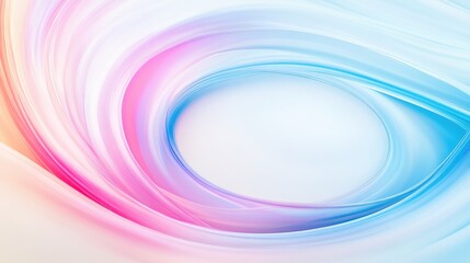 Fototapete - Oval-shaped fluid lines in pink and blue create a sense of motion and vitality. HDR photography on white background for artistic or commercial use.