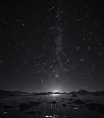 Wall Mural - Sparkling stars scattered across a deep, inky black night sky , outer space, sky, universe