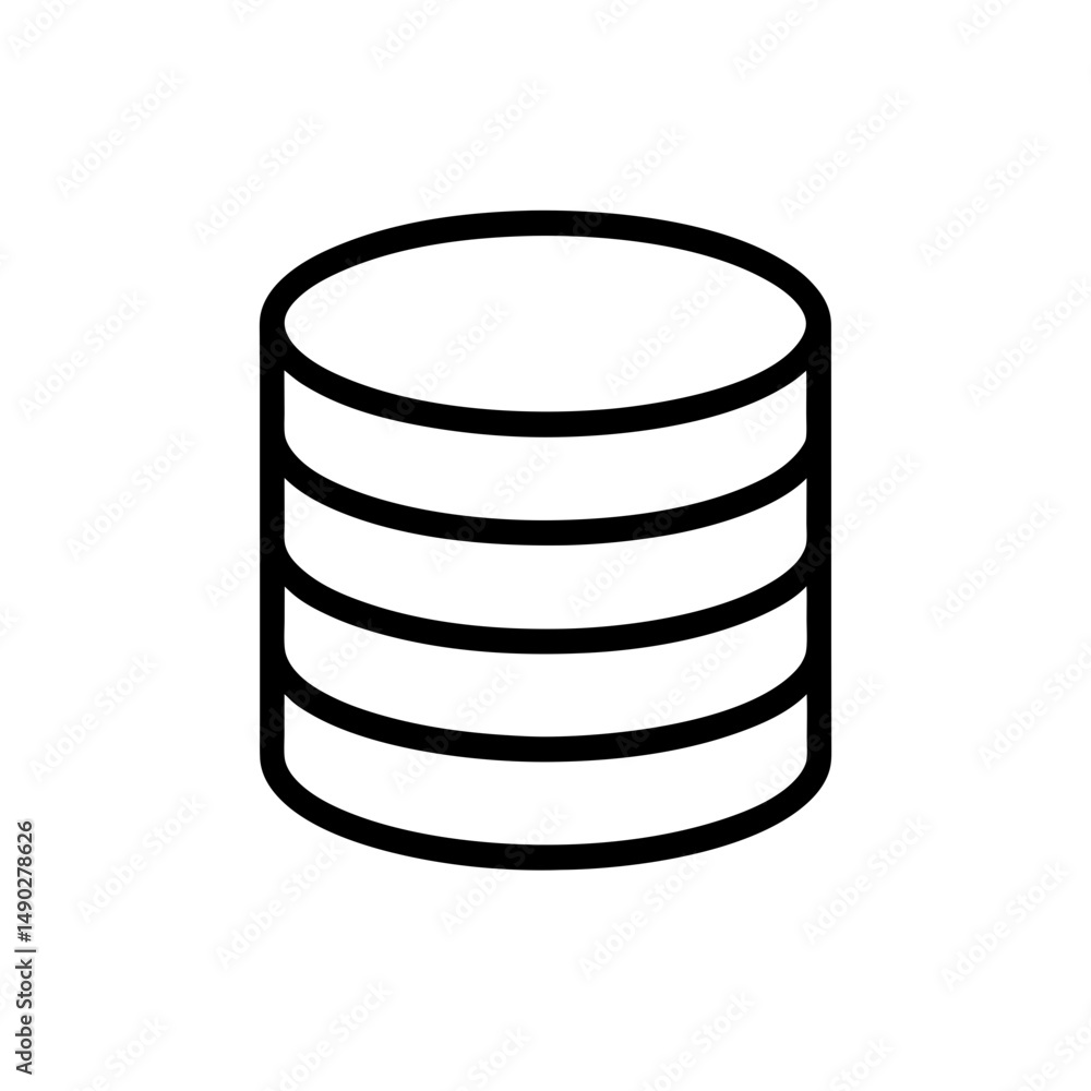 Database Icon Outline Vector Illustration