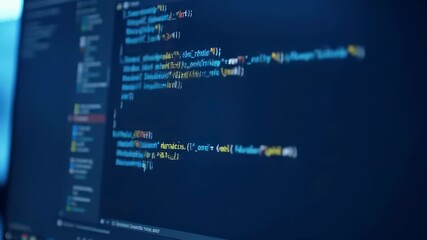 Close-Up View of Colorful Code on Computer Screen for Web Development and Programming