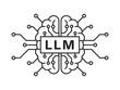 © Bibi - LLM or large language model with neural networks line art vector icon for apps and websites