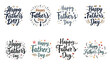 © robina - happy fathers day typography vector illustration set on white background