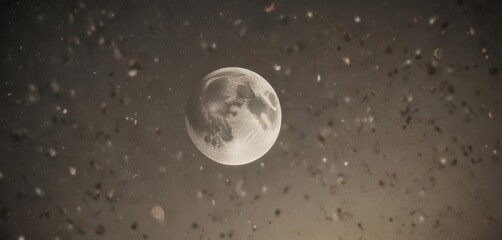 Wall Mural - Subtle moon phases, scattered stars, faded paper, vintage aesthetic, cosmic dust ,  ethereal,  retro,  pattern