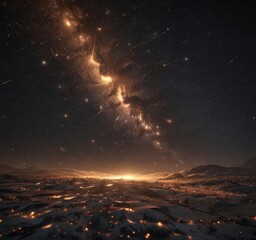 Wall Mural - dark canvas ablaze with countless shimmering stars , sky, night photography, night sky