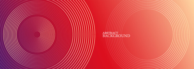Wall Mural - abstract modern gradient horizontal template background. trendy bright circle lines creative design.