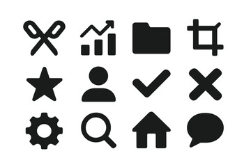 Wall Mural - vector illustration featuring a collection of various icons in a minimalistic style for design and d