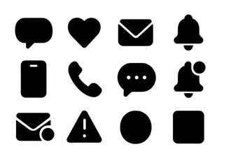 Wall Mural - vector illustration of communication icons including messages, alerts, and phone symbols designed fo