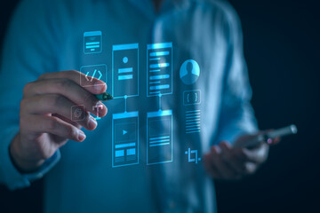ui, ux, mobile app user interface designs, digital software, smartphone app development concept, pro