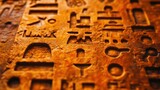 Ancient Egyptian hieroglyphs on weathered stone (1)