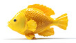 © Petro - A vibrant, yellow decorative fish with a mesh-like design, showcasing artistic craftsmanship and bright colors.