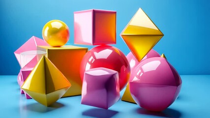Canvas Print - vibrant geometric shapes composition