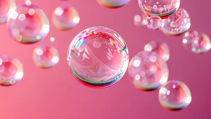 Wall Mural - Pink Bubbles Abstract Background