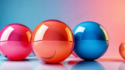 Wall Mural - colorful glass spheres abstract still life