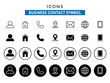© Naron Purba - Contact information icons. Business contact symbol