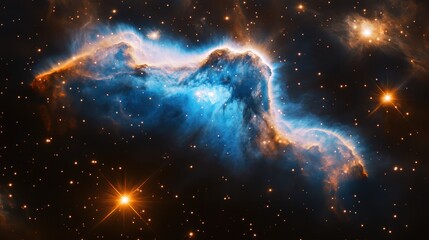 Wall Mural - Celestial Nebula. Cosmic Cloud of Stars in Distant Galaxy and Deep Space