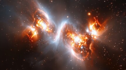 Wall Mural - spectacular nebula formation featuring stellar dust, cosmic gas, stars, and intense light emission