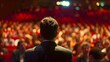 © top images  - Public Speaker Giving Speech to Large Audience at Conference Event