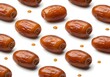 © Appril Studio  - Dried Dates, Pattern on White Background. A visually appealing pattern of whole, dried dates arranged against a pure white background.