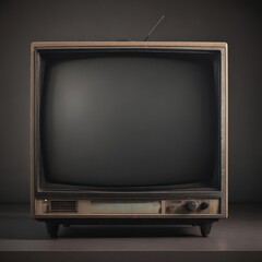 Wall Mural - close-up of vintage crt tv screen displaying static and exhibiting characteristic glow , old tech, e