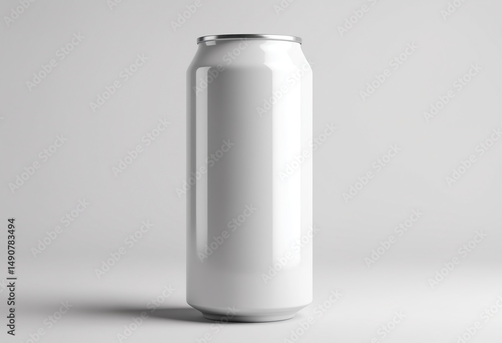 White large tall beer or soda aluminum can mockup