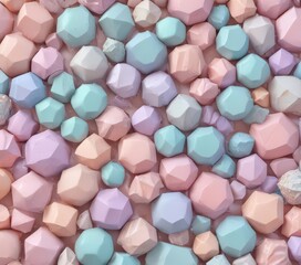 Wall Mural - Pastel colored geometric shapes, dreamy textures, blurred, soft-focus