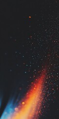 Wall Mural - vivid abstract light streaks with blue and red particles in dark space