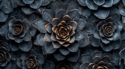 dark, intricate floral pattern design in close-up view.