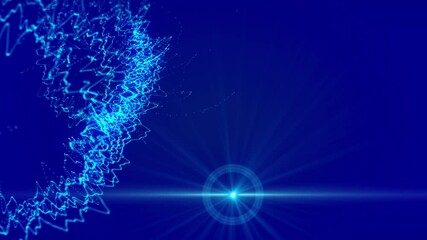 Wall Mural - magic multicolored sparkles of light with rays form flickering abstract simple structures like fiber
