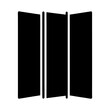 © Siam - A threepanel room divider silhouette against a white background display