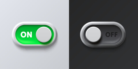 Wall Mural - on off switch button ui isolated white background. vector