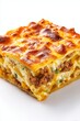 © Thumbs - Dominican pastelon plantain lasagna slice with savory layers and cheese topping