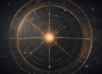 Wall Mural - faded celestial atlas, intricate constellations, antique style, celestial map, antique