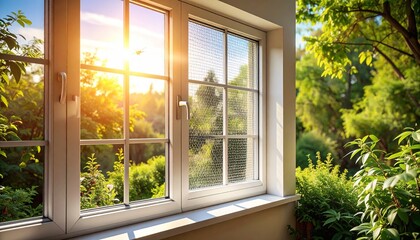 Wall Mural - sunrise view from window.