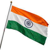 waving flag of india isolated on white background