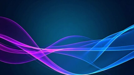 Wall Mural - Abstract Waves of blue and purple hues flow on a dark background, seamless looping 4k time-lapse animation video background