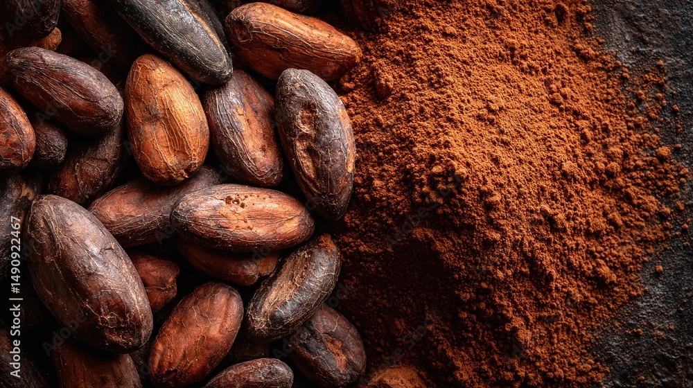Cocoa beans and powder. Rich source of antioxidants and magnesium, this ...