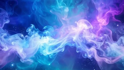 Wall Mural - Ethereal wisps of color blend in a dreamy, abstract design, seamless looping 4k time-lapse animation video background
