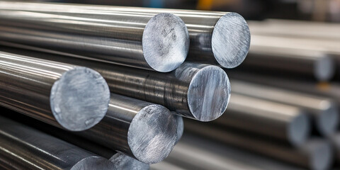 Aufkleber - Stacked beryllium metal ingots in industrial setting Generative AI