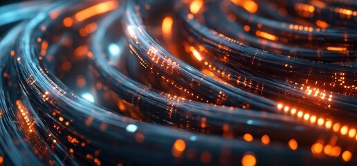 Abstract Digital Fiber Optics Network