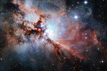 Wall Mural - Stunning view of a vibrant galaxy showcasing swirling clouds of gas and bright stars in deep space, galaxy space