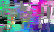 © kastanka - Abstract vivid background with interlaced digital Distorted Motion glitch effect. Futuristic cyberpunk design. Retro futurism, webpunk, rave 80s 90s aesthetic
