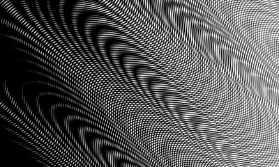Fototapete - This abstract black and white pattern features wavy lines and gradients, creating a dynamic aesthetic. It blends contemporary style with