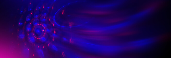 Poster - Dark abstract background with neon glow, light disco ball,